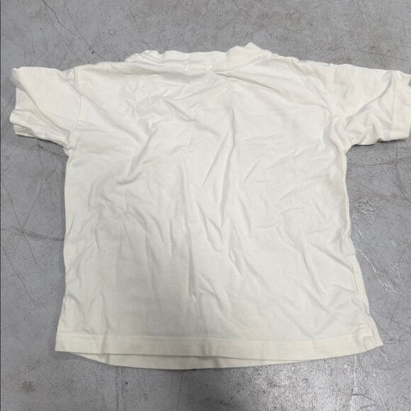 (2) Off White Ivory Short Sleeve & Long Sleeve Tees Zara and Atlas Gray 18-24 M - Picture 4 of 6